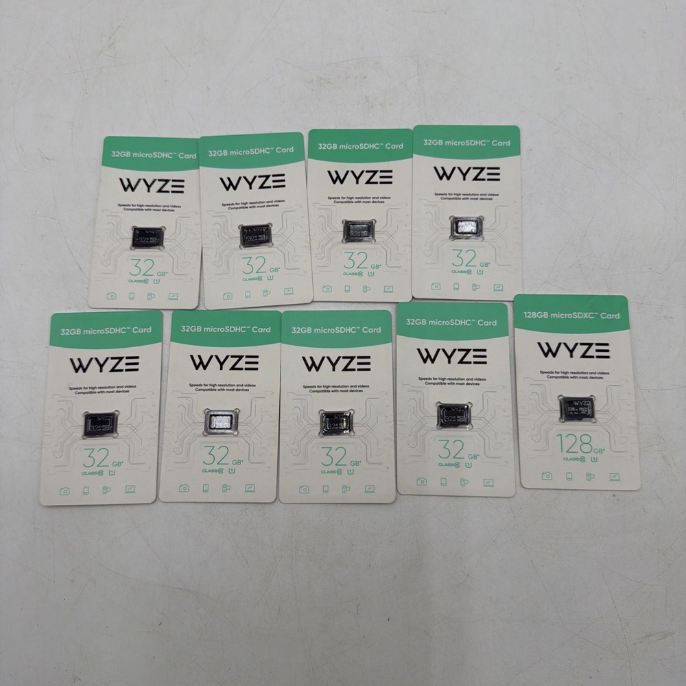 Lot of 9 Wyze Expandable Storage 32GB MicroSDHC Memory Card Class 10 Black New